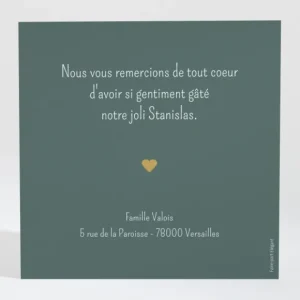 Remerciements naissance Petit coeur*Faire-part Elégant Discount