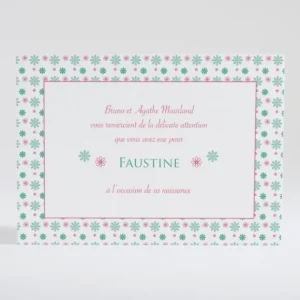 Remerciements naissance Pele-mele de fleurs*Faire-part Elégant Best
