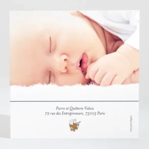 Remerciements naissance Promenade en landau*Faire-part Elégant Discount