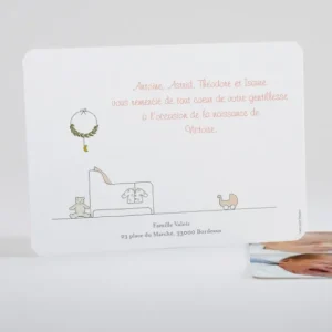 Remerciements naissance Petit cocon*Faire-part Elégant New