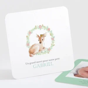 Remerciements naissance Petit faon*Faire-part Elégant Online