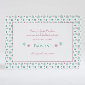 Remerciements naissance Pele-mele de fleurs*Faire-part Elégant Best