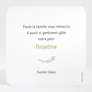 Remerciements naissance Petit miroir en osier*Faire-part Elégant Fashion
