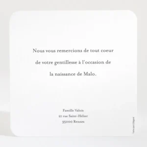 Remerciements naissance P'tit mousse*Faire-part Elégant Online