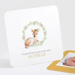Remerciements naissance Petit faon*Faire-part Elégant Online