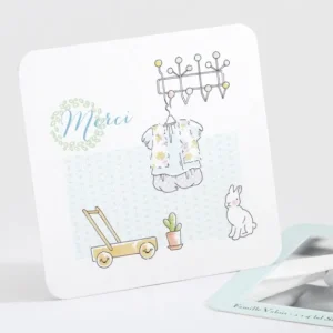 Remerciements naissance Petit dressing*Faire-part Elégant New