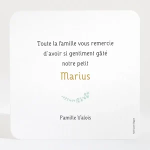 Remerciements naissance Petit miroir en osier*Faire-part Elégant Fashion