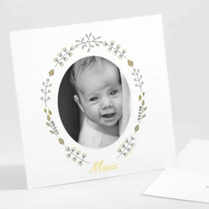 Remerciements naissance Petit monsieur*Faire-part Elégant Sale