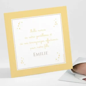 Remerciements naissance Prenom etoile*Faire-part Elégant Sale