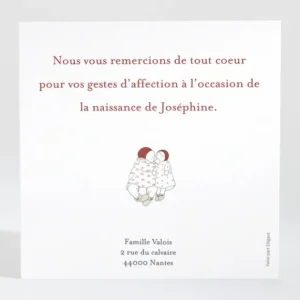 Remerciements naissance Petites poupees*Faire-part Elégant Online