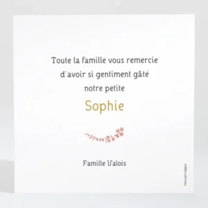Remerciements naissance Petit miroir en osier*Faire-part Elégant Fashion