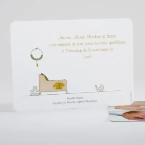 Remerciements naissance Petit cocon*Faire-part Elégant New