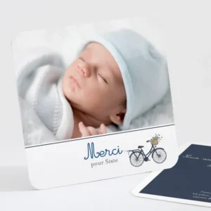 Remerciements naissance Petite bicyclette*Faire-part Elégant New