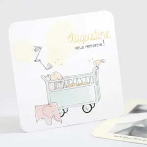 Remerciements naissance Premier reveil*Faire-part Elégant Fashion