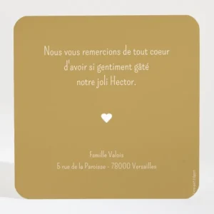 Remerciements naissance Petit coeur*Faire-part Elégant Discount