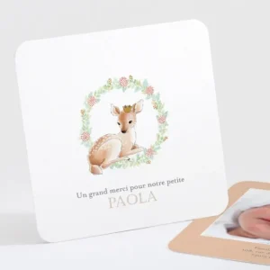 Remerciements naissance Petit faon*Faire-part Elégant Online