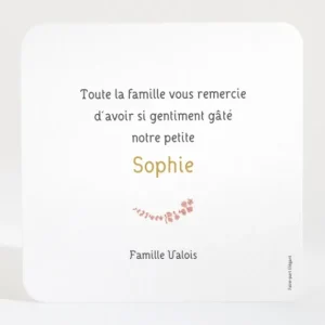 Remerciements naissance Petit miroir en osier*Faire-part Elégant Fashion