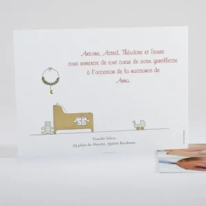 Remerciements naissance Petit cocon*Faire-part Elégant New