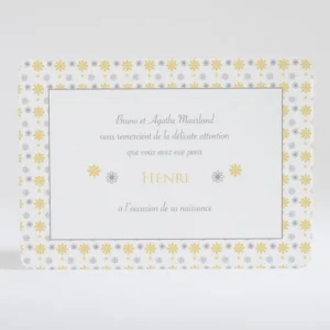 Remerciements naissance Pele-mele de fleurs*Faire-part Elégant Best