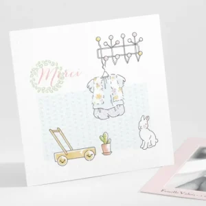 Remerciements naissance Petit dressing*Faire-part Elégant New