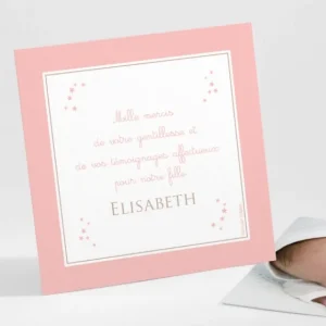 Remerciements naissance Prenom etoile*Faire-part Elégant Sale