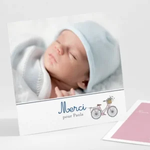Remerciements naissance Petite bicyclette*Faire-part Elégant New