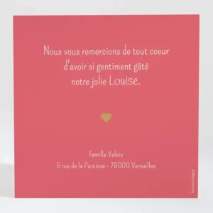 Remerciements naissance Petit coeur*Faire-part Elégant Discount