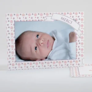Remerciements naissance Pele-mele de fleurs*Faire-part Elégant Best