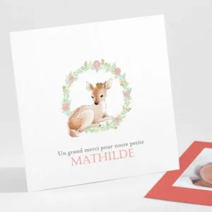 Remerciements naissance Petit faon*Faire-part Elégant Online