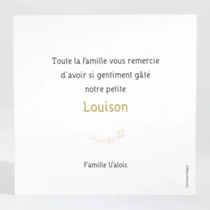 Remerciements naissance Petit miroir en osier*Faire-part Elégant Fashion