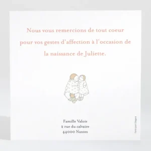 Remerciements naissance Petites poupees*Faire-part Elégant Online