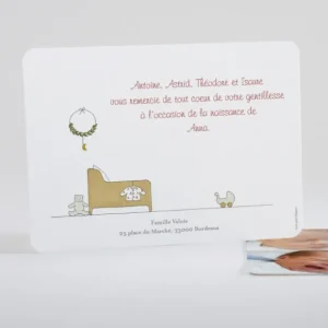 Remerciements naissance Petit cocon*Faire-part Elégant New