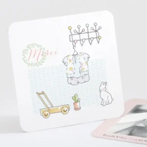 Remerciements naissance Petit dressing*Faire-part Elégant New