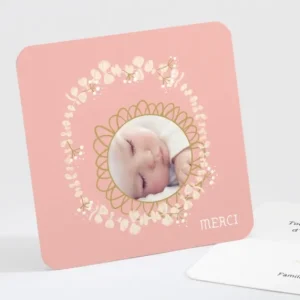 Remerciements naissance Petit miroir en osier*Faire-part Elégant Fashion