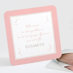 Remerciements naissance Prenom etoile*Faire-part Elégant Sale