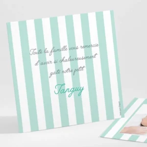 Remerciements naissance Rayures classiques*Faire-part Elégant Discount