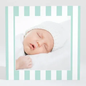 Remerciements naissance Rayures classiques*Faire-part Elégant Discount