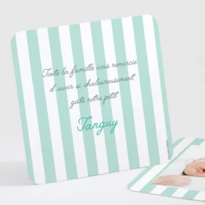 Remerciements naissance Rayures classiques*Faire-part Elégant Discount
