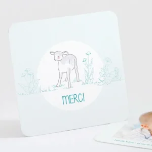 Remerciements naissance Saute mouton*Faire-part Elégant Best