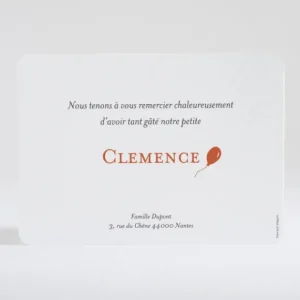 Remerciements naissance Souriceau*Faire-part Elégant Best