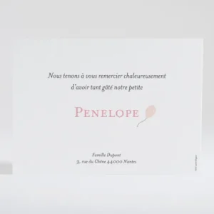 Remerciements naissance Souriceau*Faire-part Elégant Best