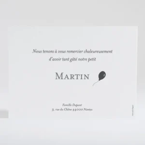Remerciements naissance Souriceau*Faire-part Elégant Best