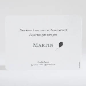 Remerciements naissance Souriceau*Faire-part Elégant Best