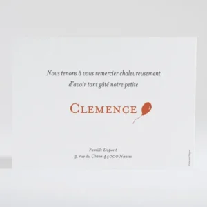 Remerciements naissance Souriceau*Faire-part Elégant Best