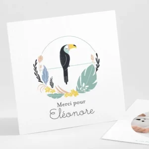 Remerciements naissance Tropical mood*Faire-part Elégant Hot