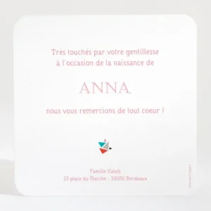 Remerciements naissance Tangram*Faire-part Elégant Best