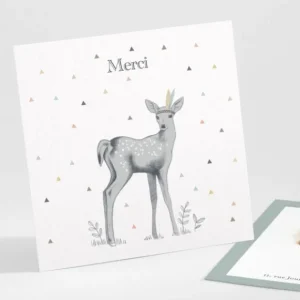 Remerciements naissance The fawn*Faire-part Elégant Hot