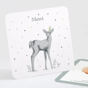 Remerciements naissance The fawn*Faire-part Elégant Hot