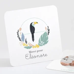 Remerciements naissance Tropical mood*Faire-part Elégant Hot