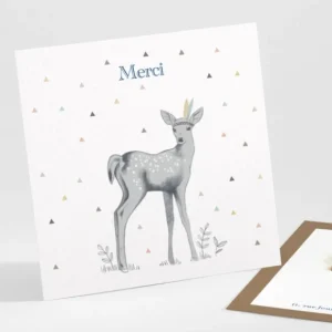 Remerciements naissance The fawn*Faire-part Elégant Hot